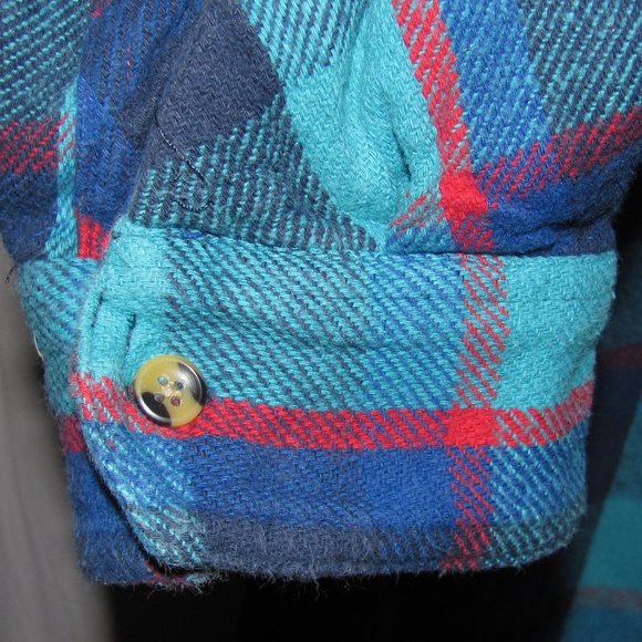 Mens' Salt Valley Plaid Flannel Button Front Shirt Size Large 100% Cotton - Picture 5 of 9